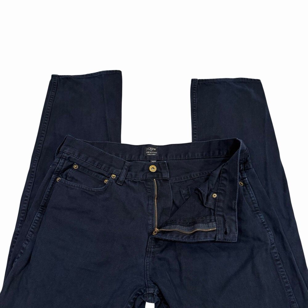 J. Crew The Sutton Mens Jeans 34x32 Regular Denim Navy Blue 100% Cotton Canvas - Picture 5 of 9